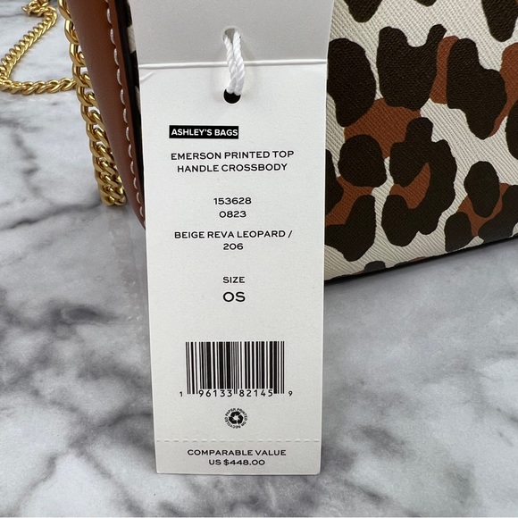 Tory Burch Emerson Printed Top Handle Crossbody In Leopard Print - Picture 13 of 13